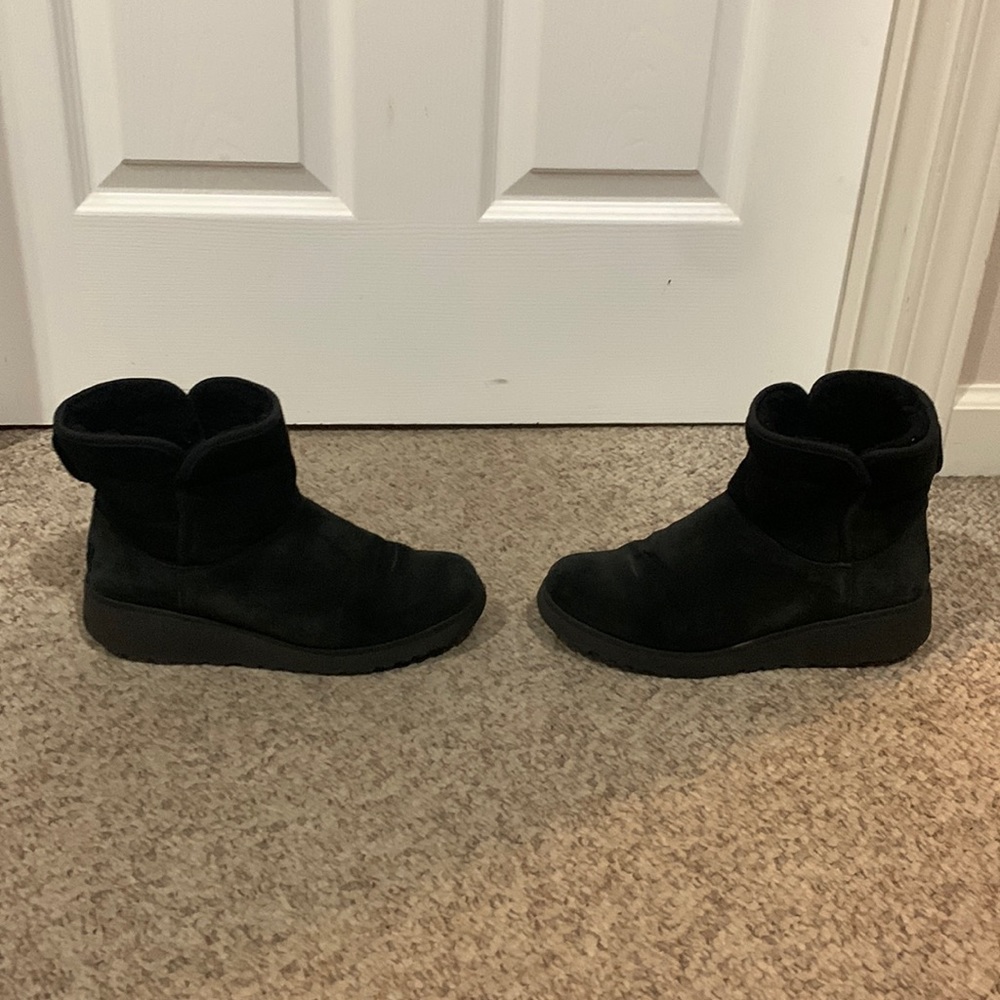 Ugg black Kristen wedge suede ankle boots sz 8.5